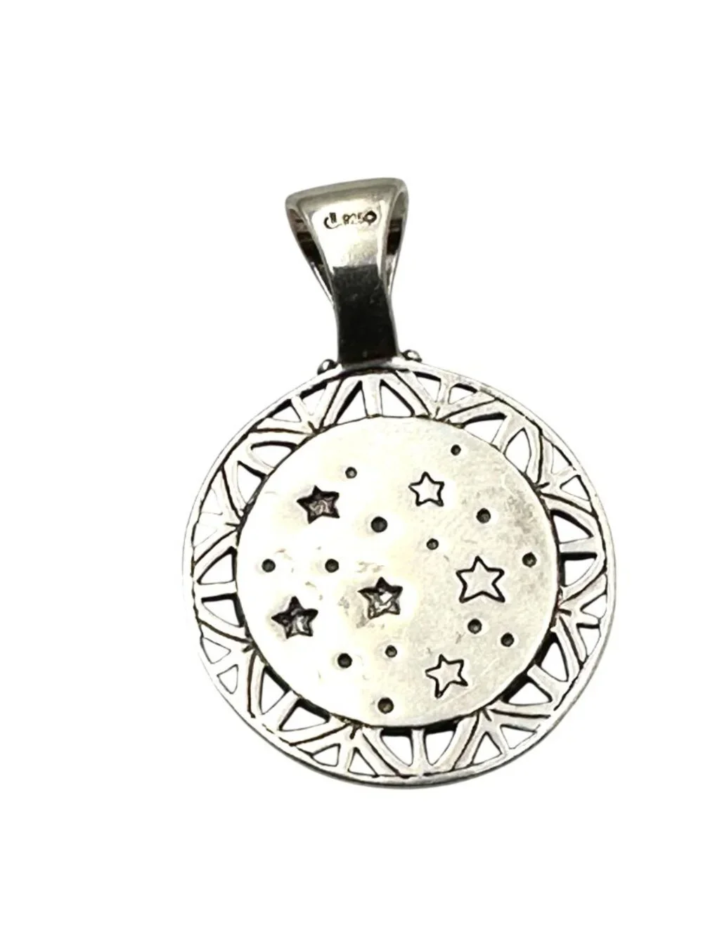 Carolyn Pollack Moon Stars Sterling Silver Pendant Mother of Pearl